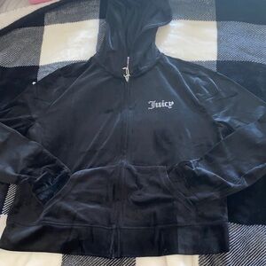 NEW Juicy Couture Black Velour Full Zip Jacket